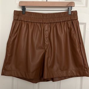 High Rise Faux Leather Pull-on Shorts